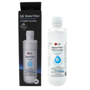 LG LT1000P 6 Month 200 Gallon Refrigerator Water Filter White NSF42 NSF53 NSF401 ADQ74793501 ADQ75795105 Replacement Water Filter LG LT1000P